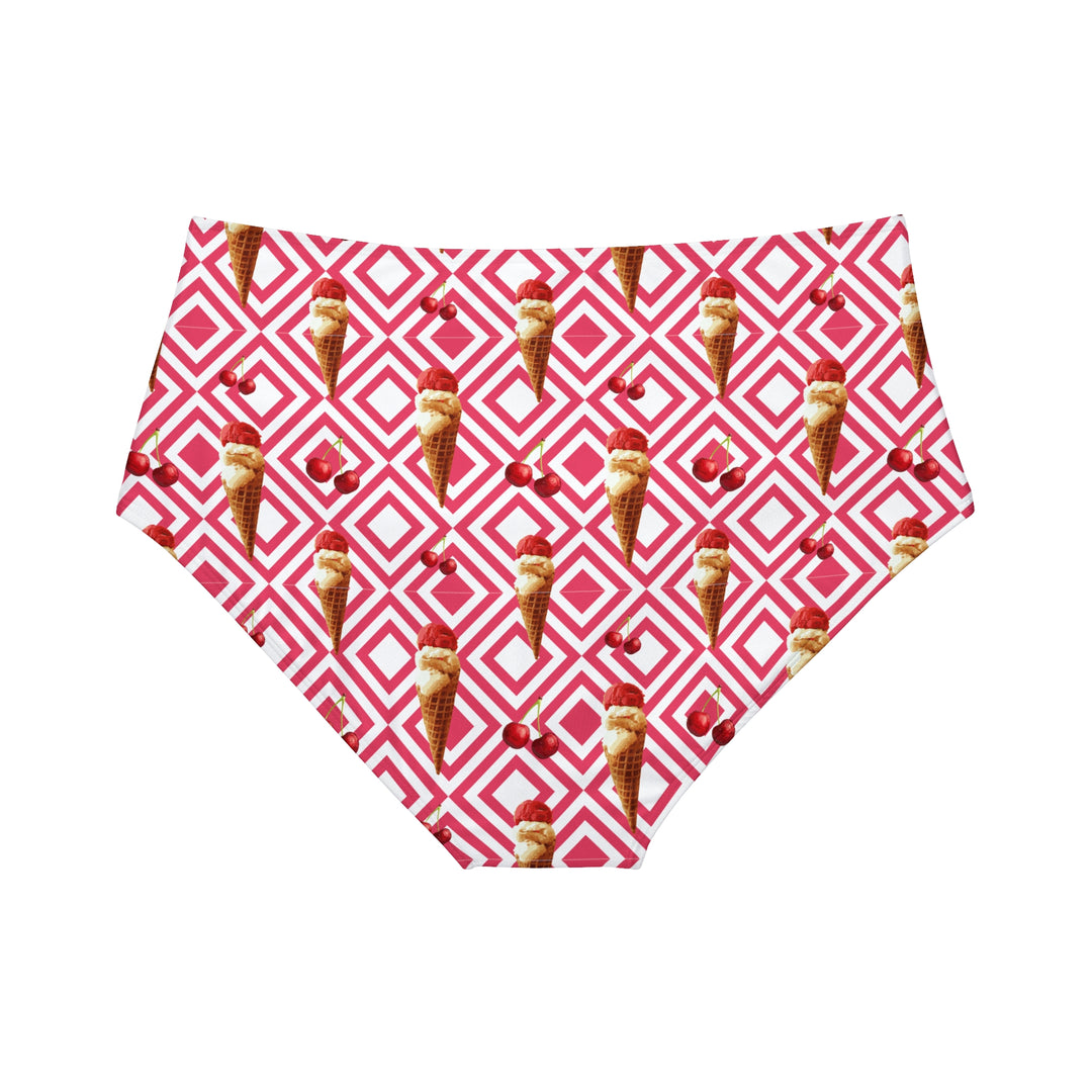 Ice cream cone High-Waist Hipster Bikini Bottom (AOP)