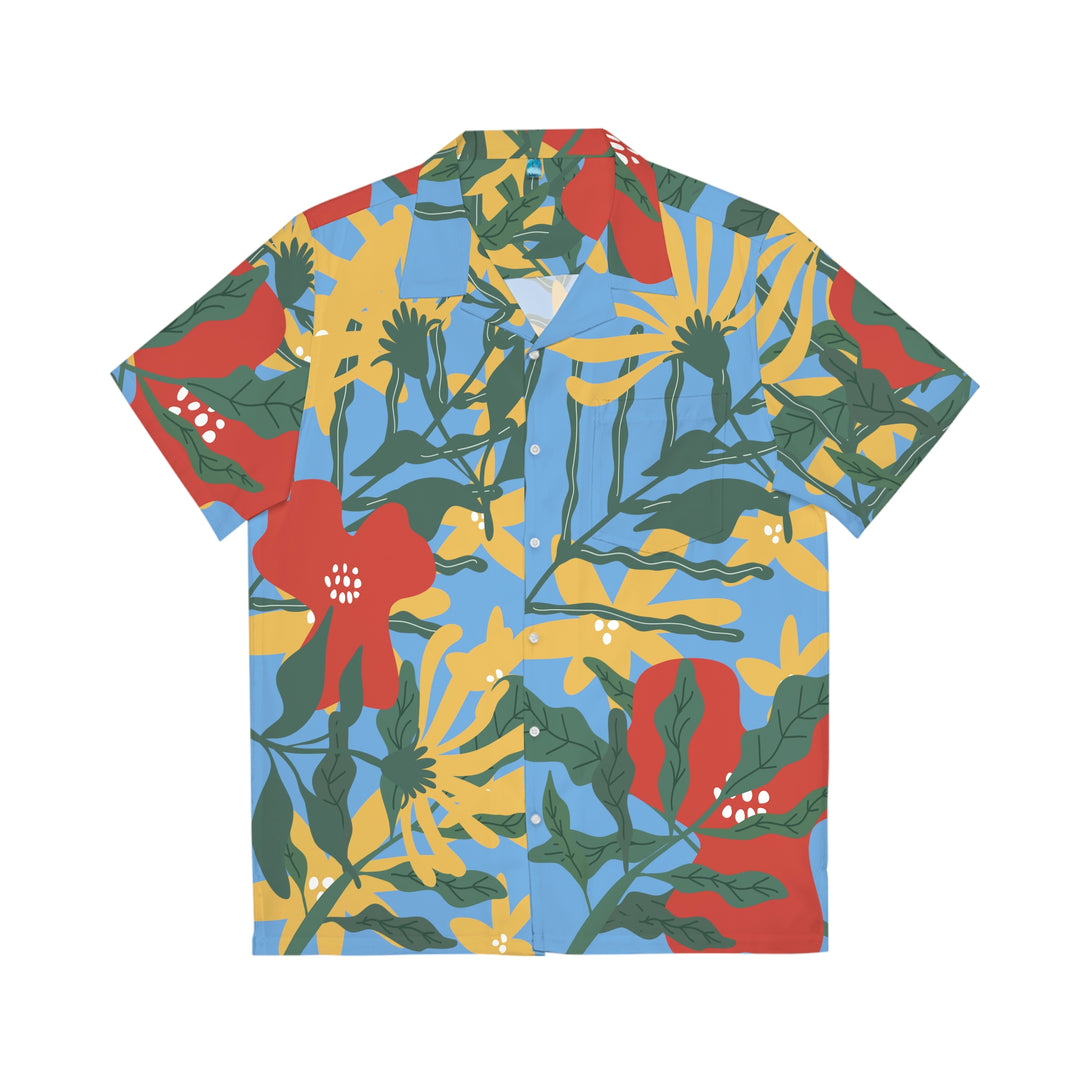 Summer Vibes Light Blue  Men's Hawaiian Shirt (AOP)