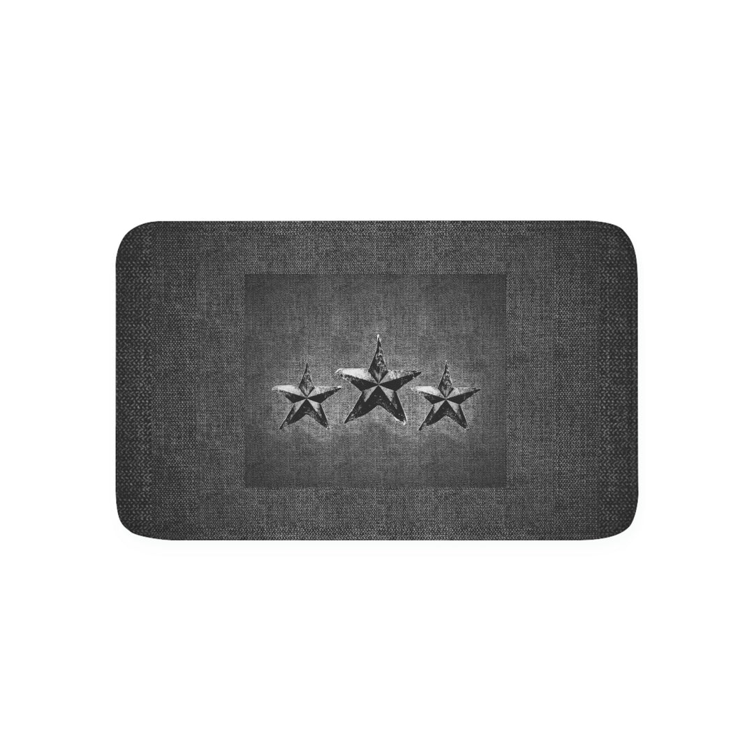 Triple Star in Dark Grey Memory Foam Bath Mat