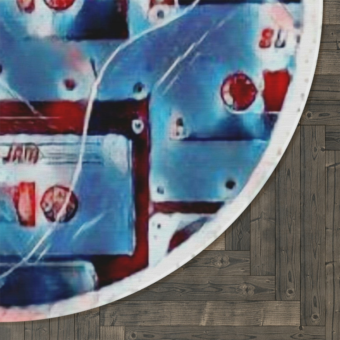 80's Rockin' Guitar Round Rug