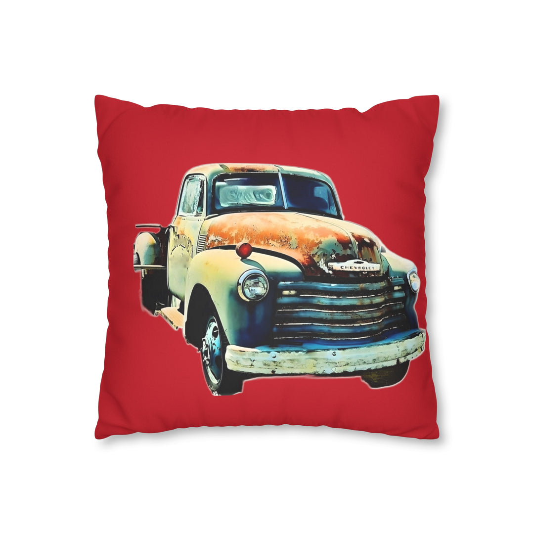 1953 Antique Truck , Red Faux Suede Square Pillow Case
