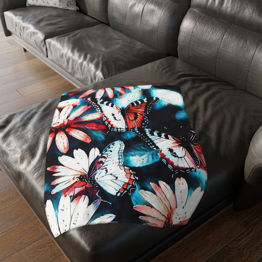 Maybe we are all Butterflies style 2 Velveteen Minky Blanket (Two-sided print)