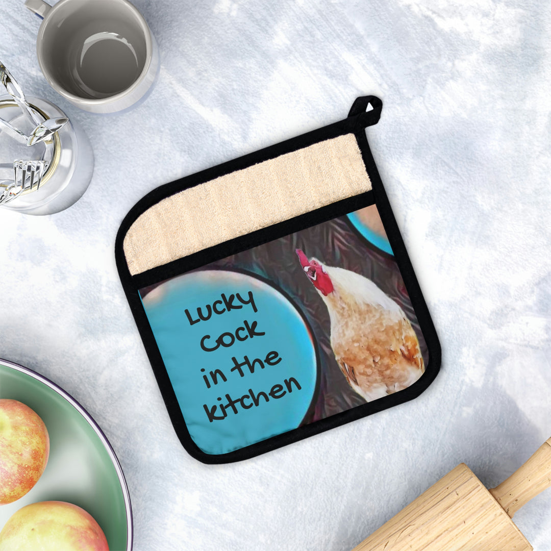 Lucky Cock Pot Holder with Pocket