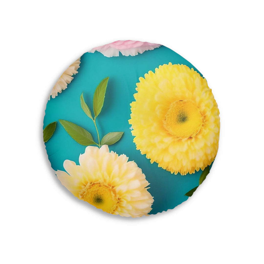 Flower Power style 2  Tufted Floor Pillow, Round