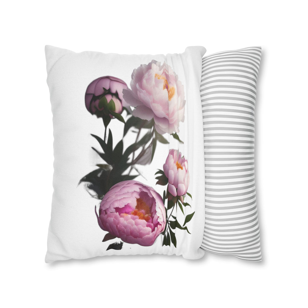 Peony Bouquet Spun Polyester Square Pillow Case