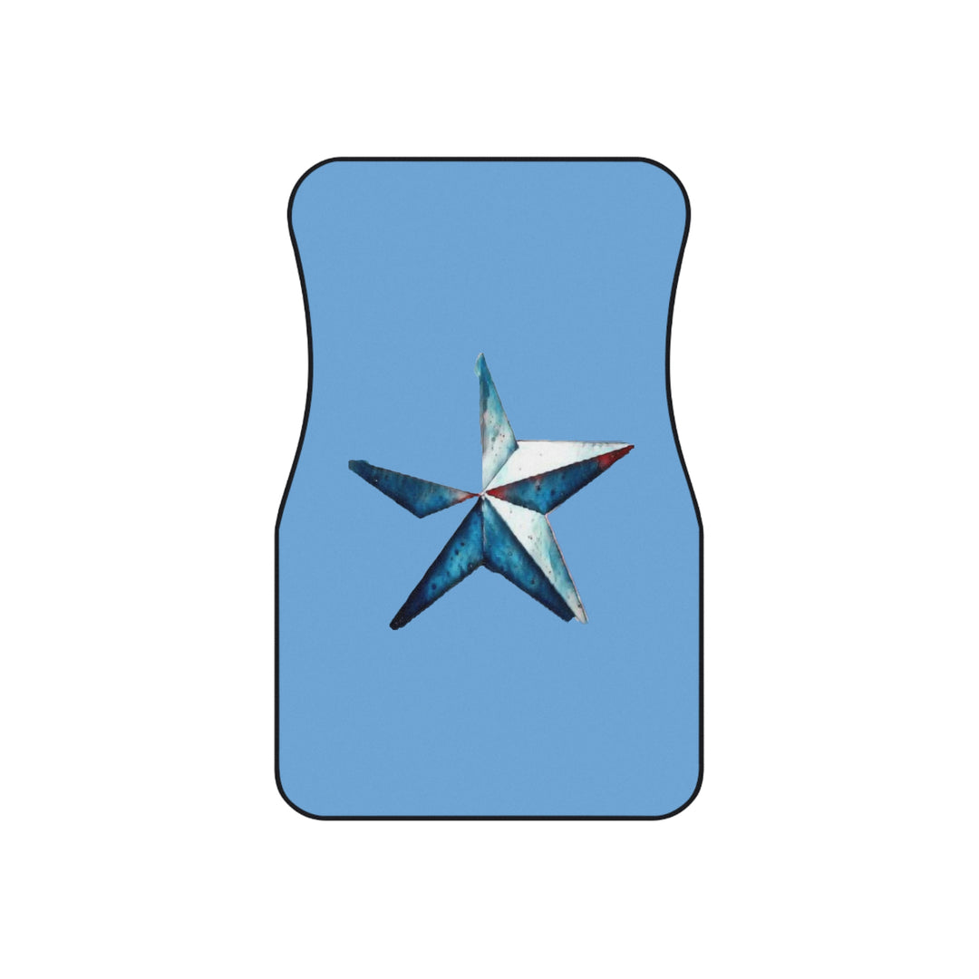 Lone Star on light Blue Car Mats (2x Front)