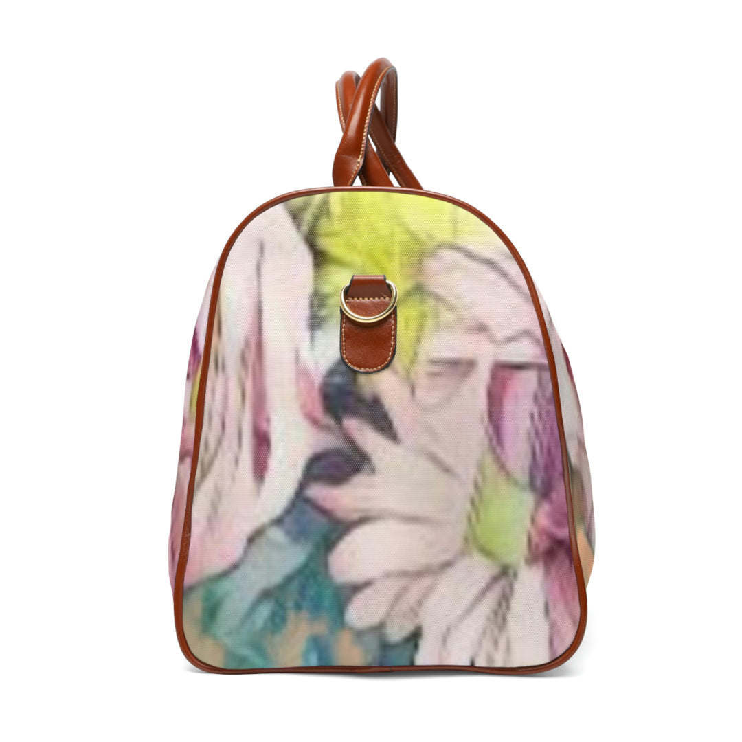 Floral/ Coral Background Waterproof Travel Bag