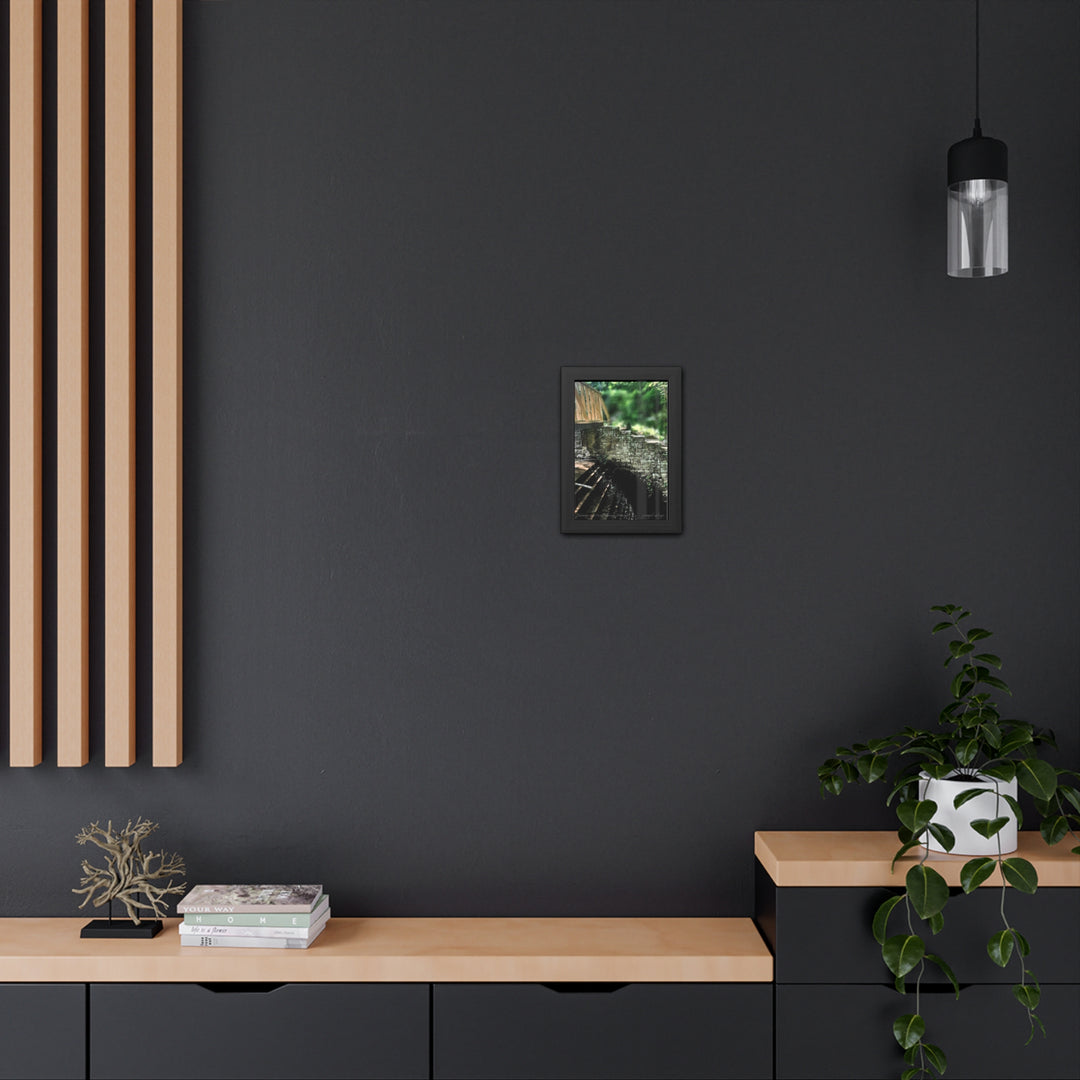 Footbridge Over Cascading Water Framed Posters