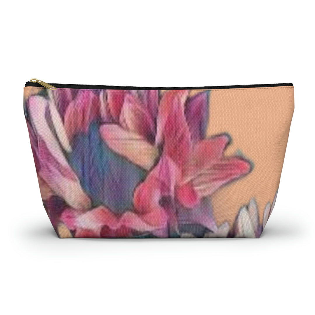 Floral/Coral Background Accessory Pouch w T-bottom