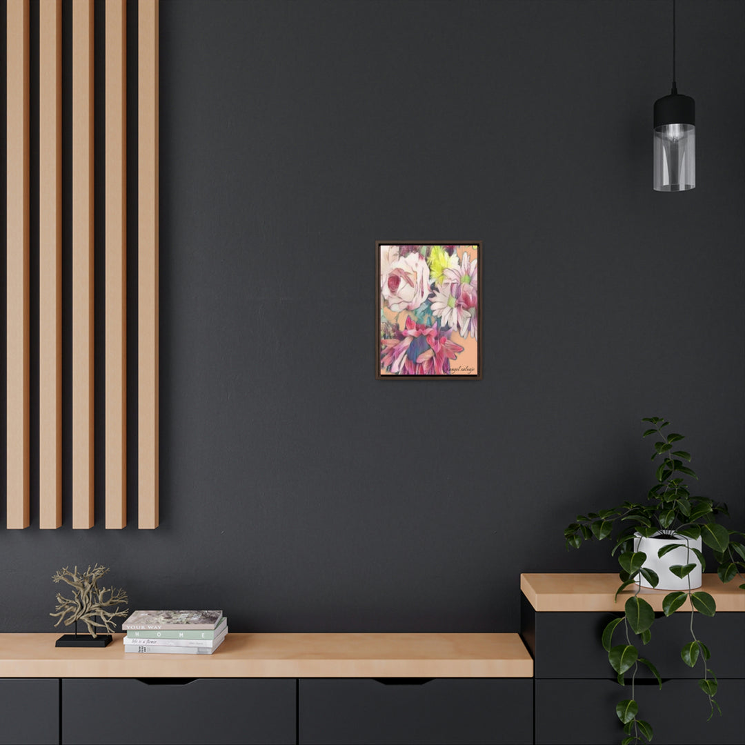Floral/ coral background Gallery Canvas Wraps, Vertical Frame