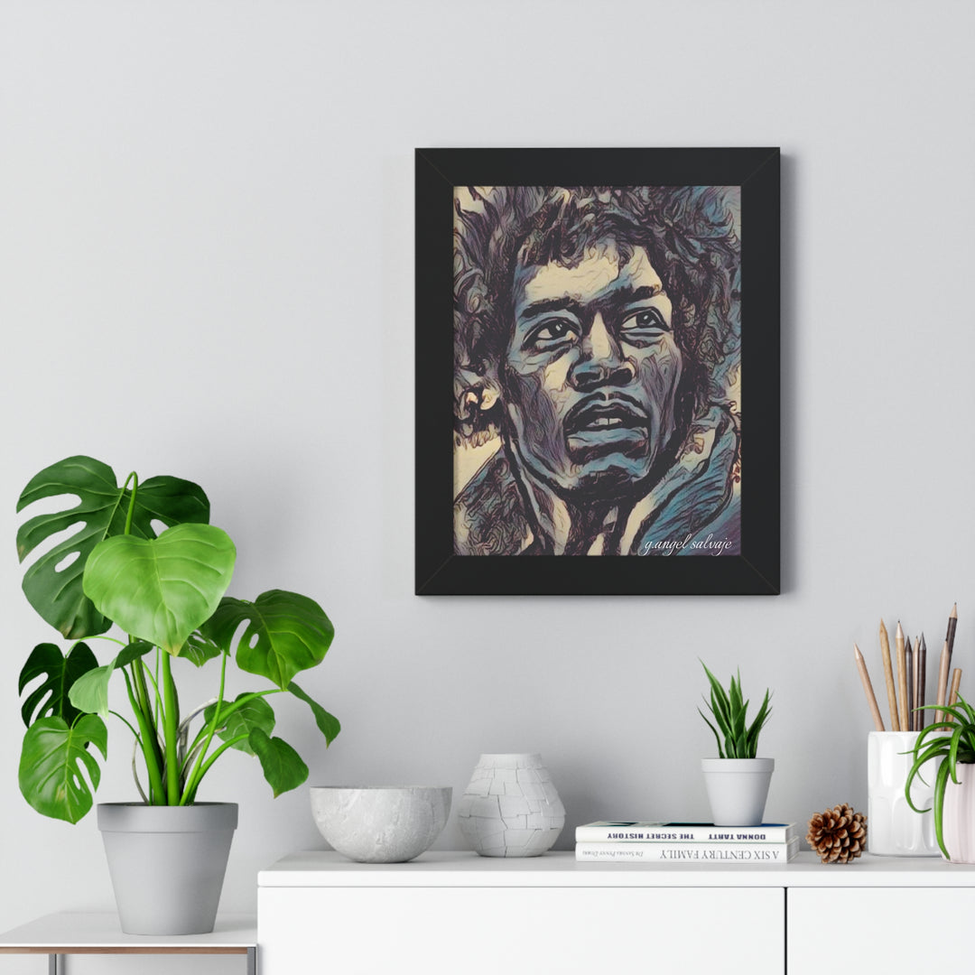 Jimi Hendrix Framed Vertical Poster