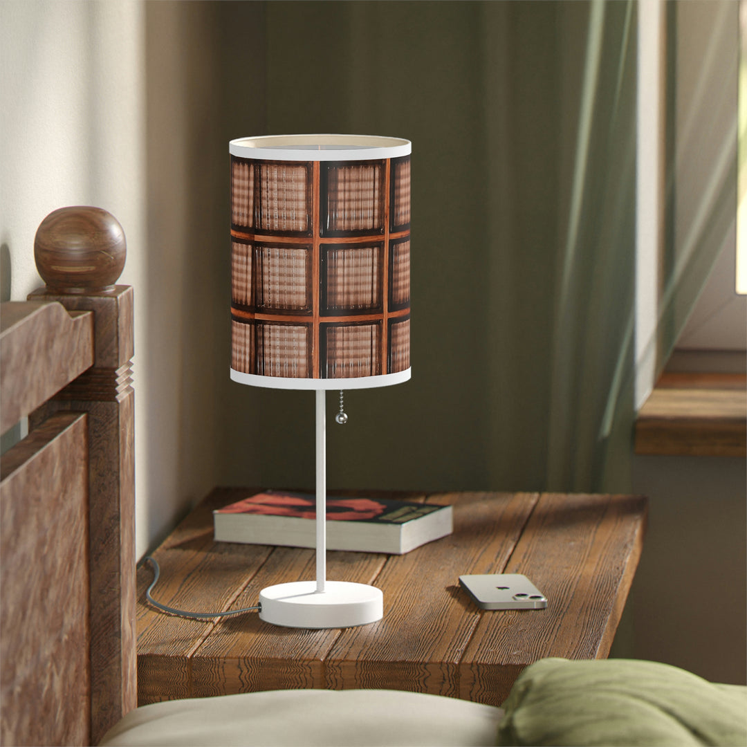 Wood and Glass design Lamp on a Stand, US|CA plug