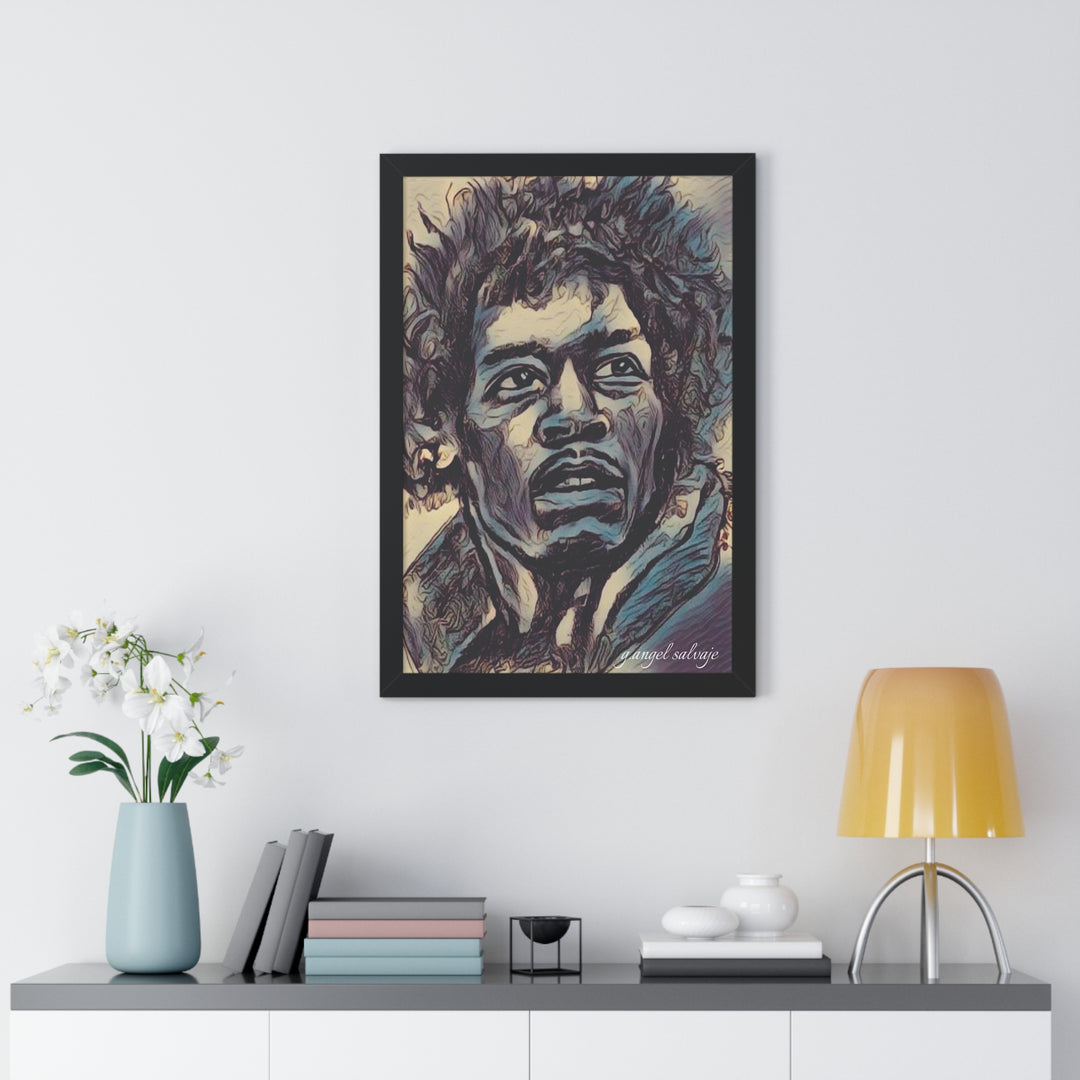 Jimi Hendrix Framed Vertical Poster