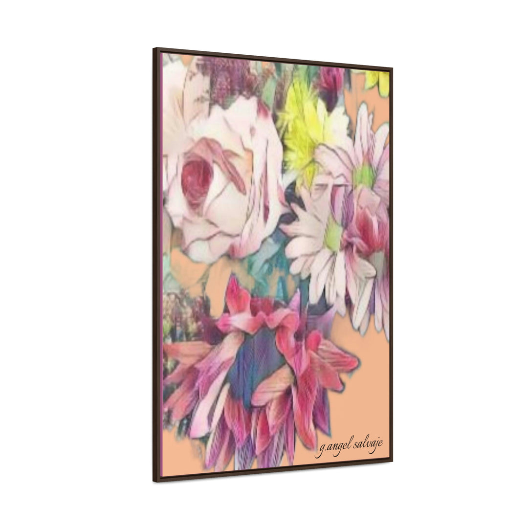 Floral/ coral background Gallery Canvas Wraps, Vertical Frame