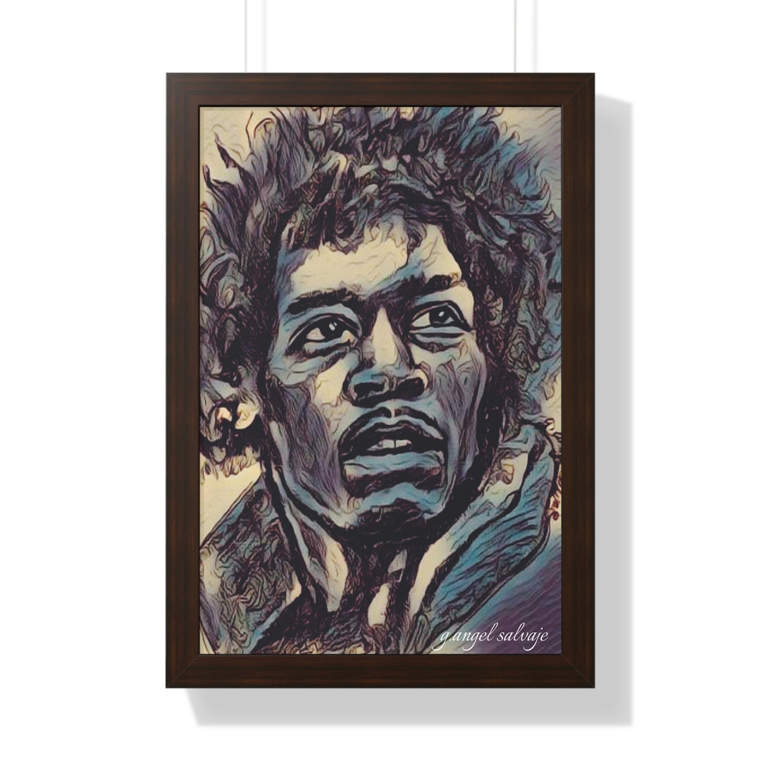 Jimi Hendrix Framed Vertical Poster
