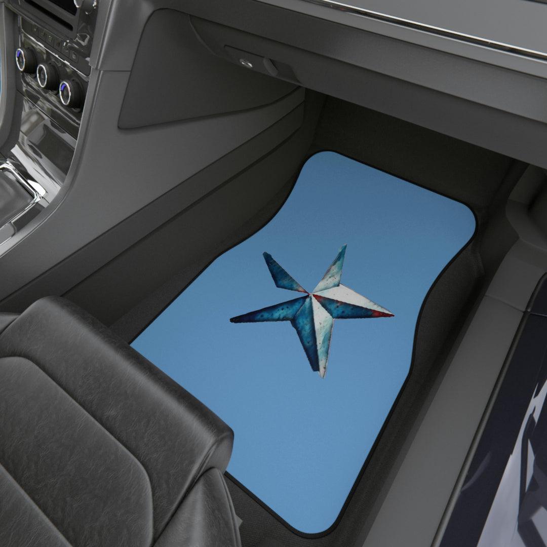 Lone Star on light Blue Car Mats (2x Front)