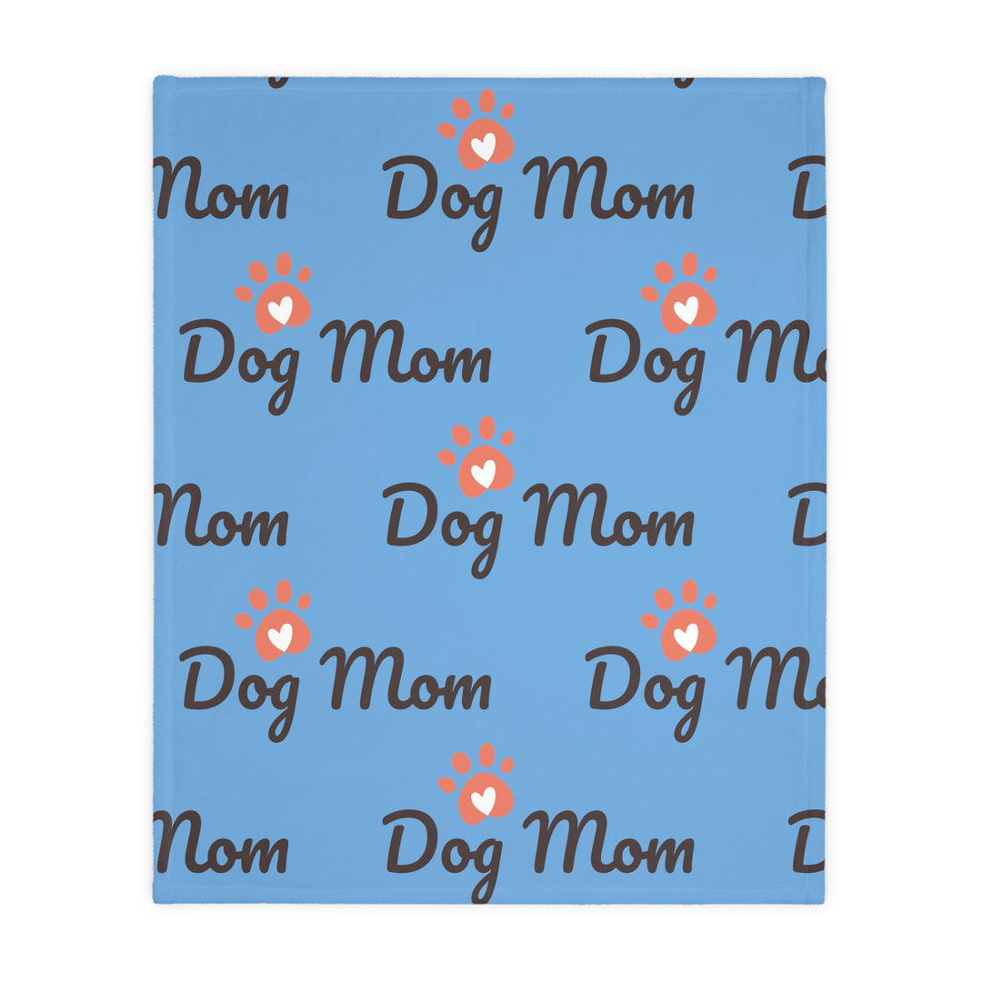 Dog Mom Velveteen Minky Blanket (Two-sided print)