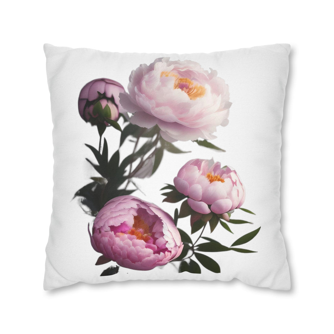 Peony Bouquet Spun Polyester Square Pillow Case