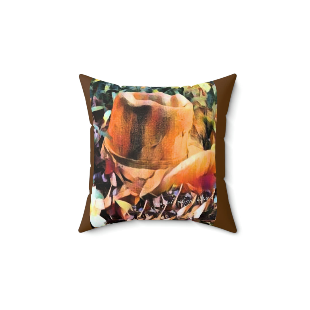 A Man Wears Many Hats Faux Suede Square Pillow
