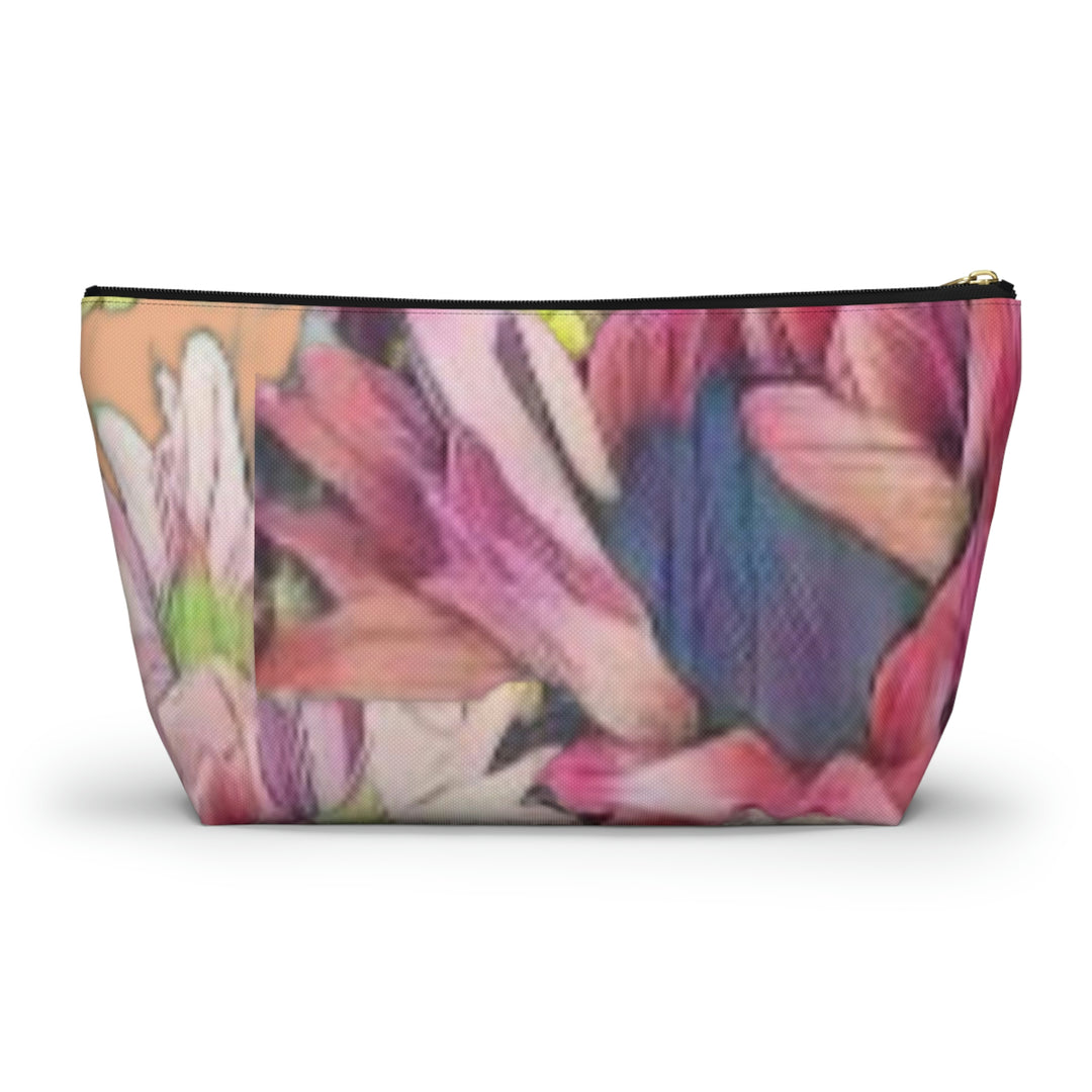 Floral/Coral Background Accessory Pouch w T-bottom