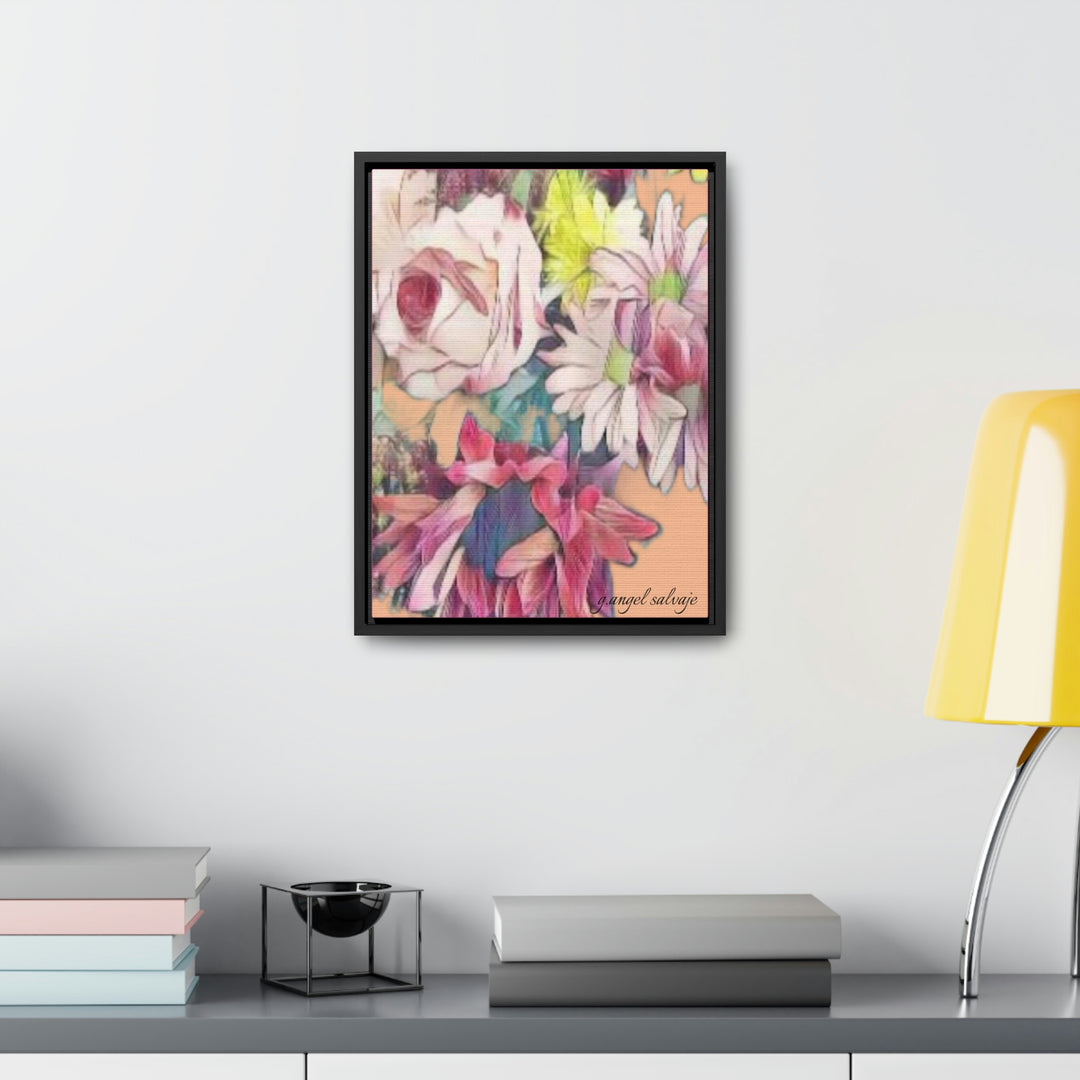 Floral/ coral background Gallery Canvas Wraps, Vertical Frame