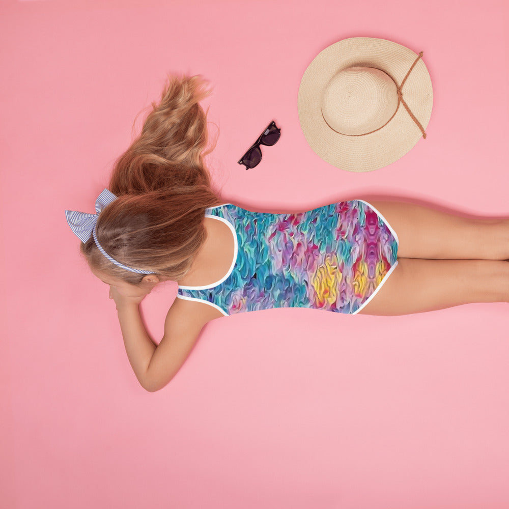 Happiness=Salty All-Over Print Kids Swimsuit