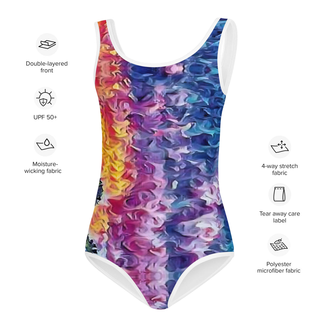 Happiness=Salty All-Over Print Kids Swimsuit