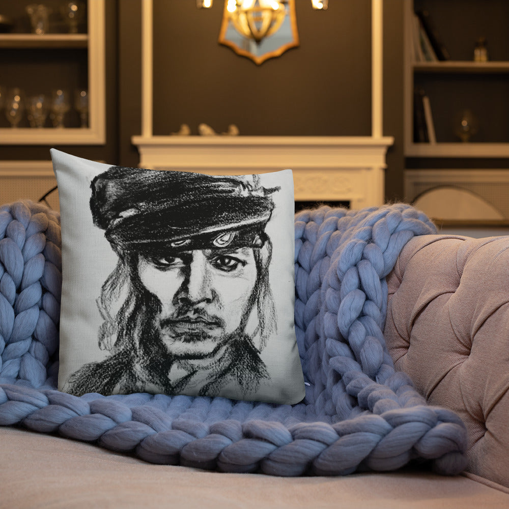 Johnny Depp painting Premium Pillow