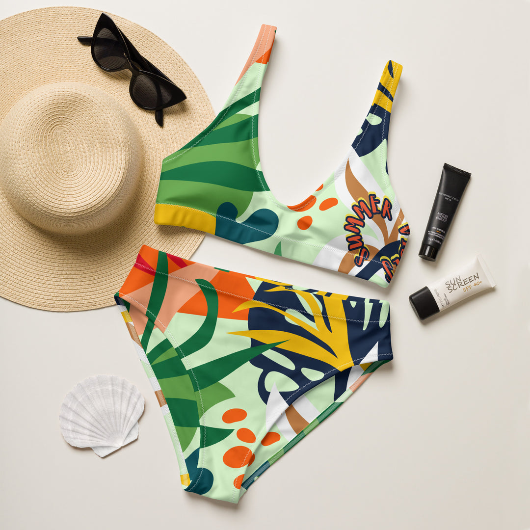 Recycled high-waisted bikini