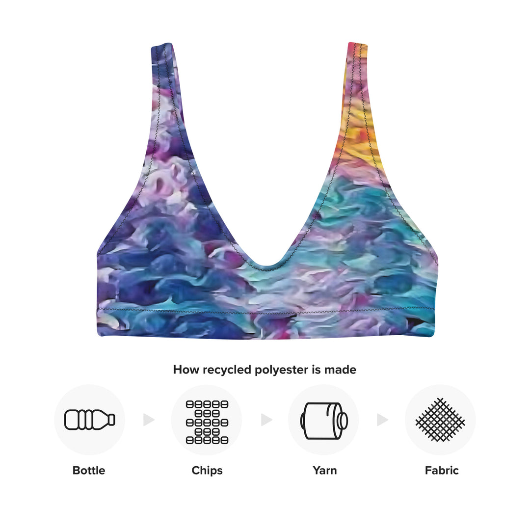 Happiness= salty Recycled padded bikini top