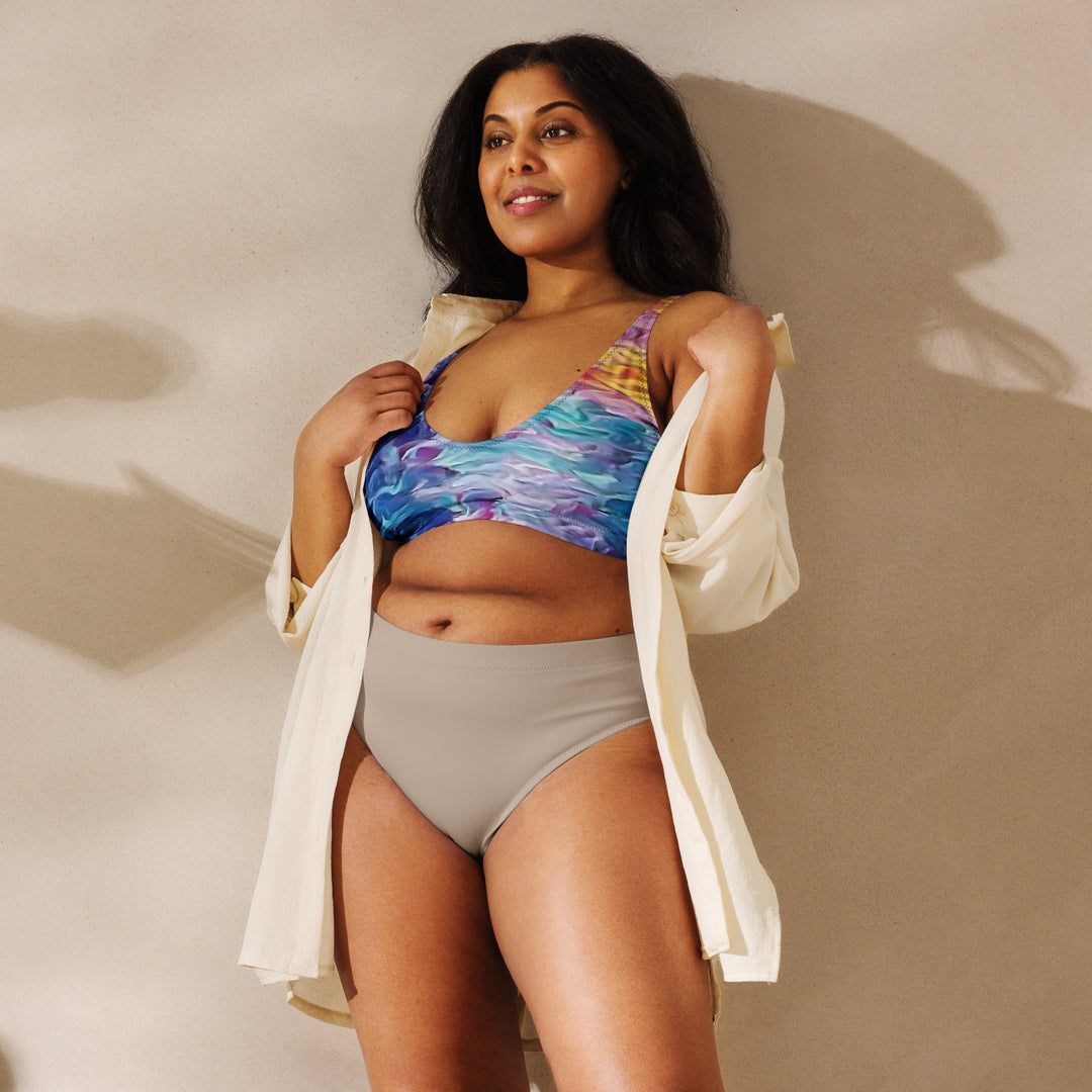 Happiness= salty Recycled padded bikini top