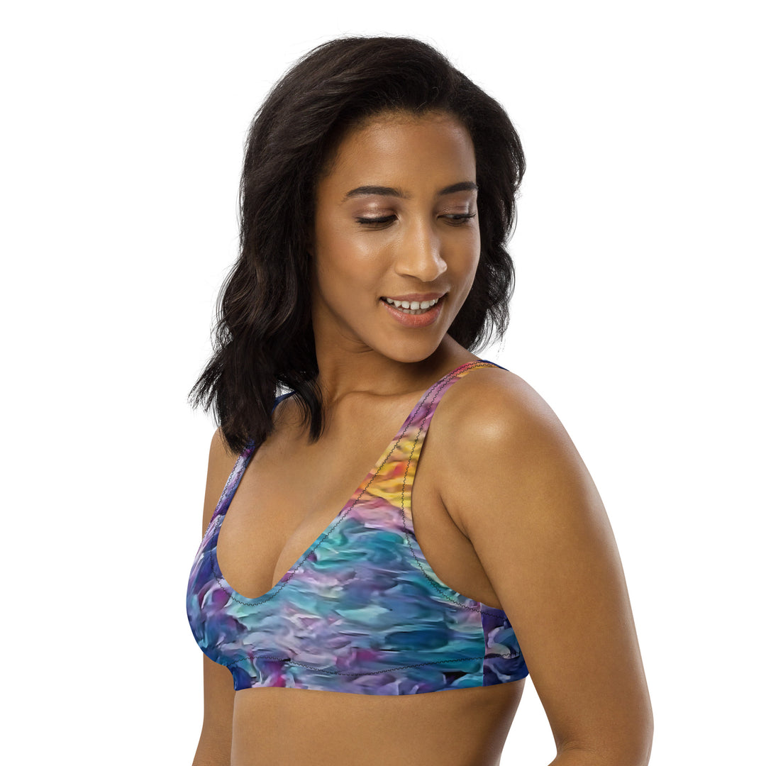 Happiness= salty Recycled padded bikini top