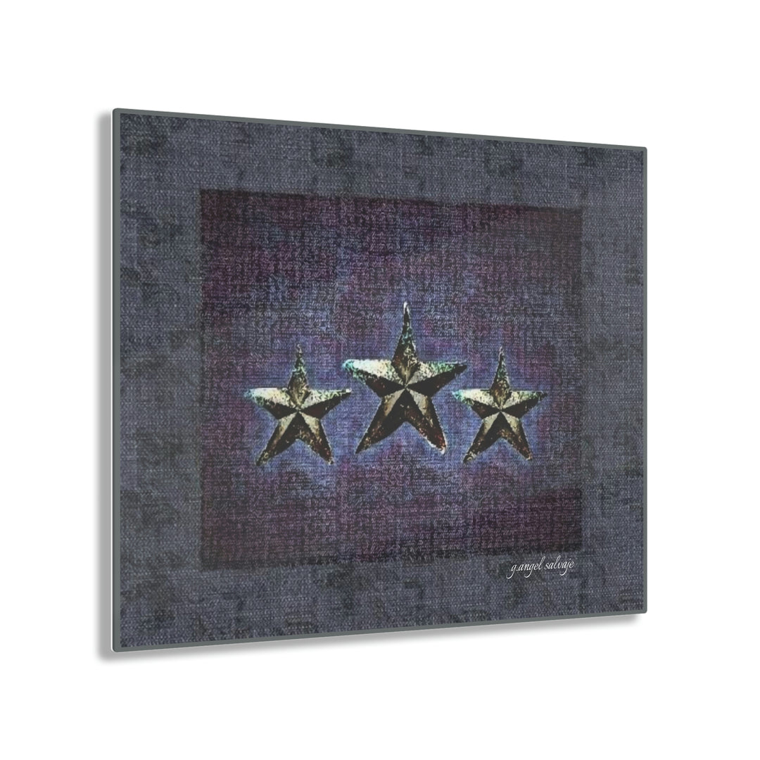 Dark Grey, Plum,And Violet Triple Star Acrylic Prints