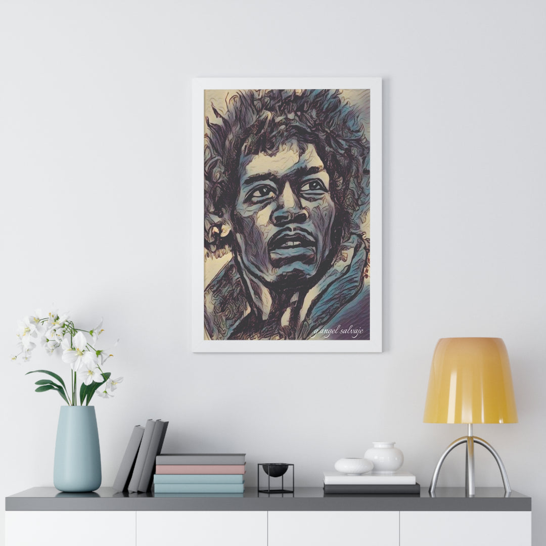 Jimi Hendrix Framed Vertical Poster