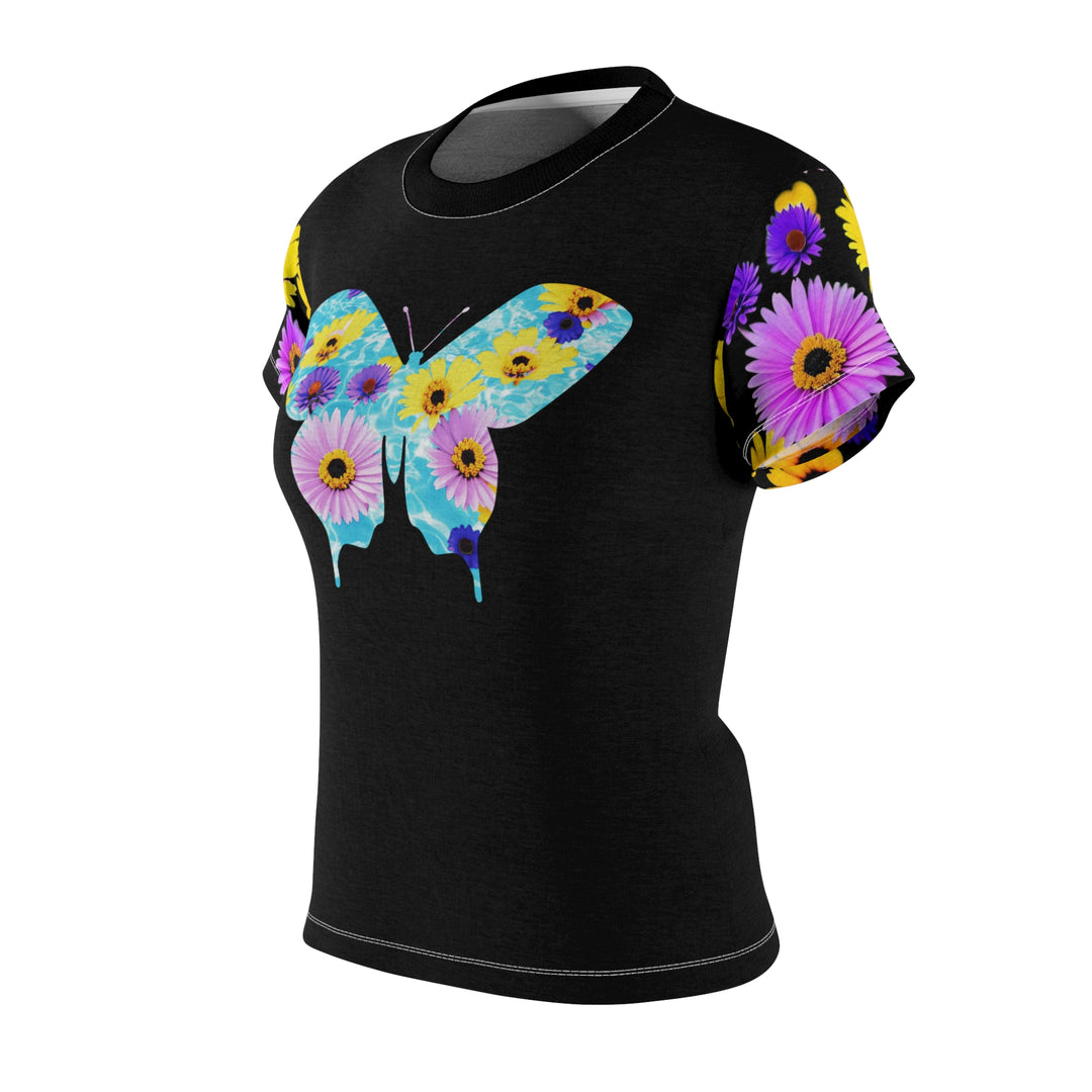 Black Maybe we are all Butterflies Women's Cut & Sew Tee (AOP)