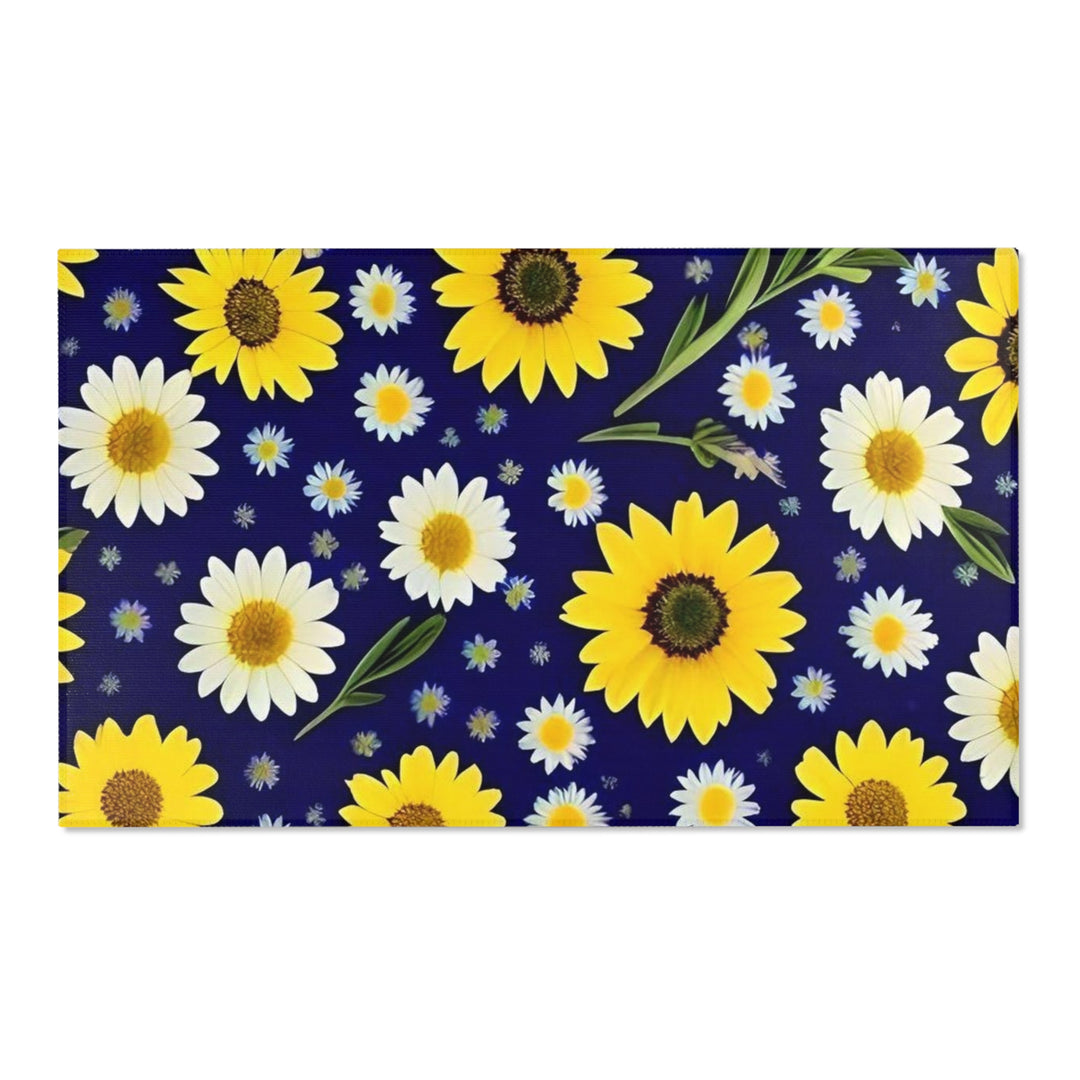 Daisies on Navy Area Rugs