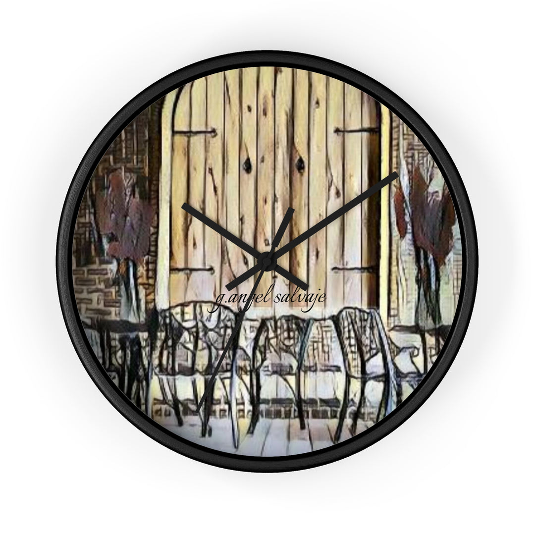 Patio with Flowers Wall Clock