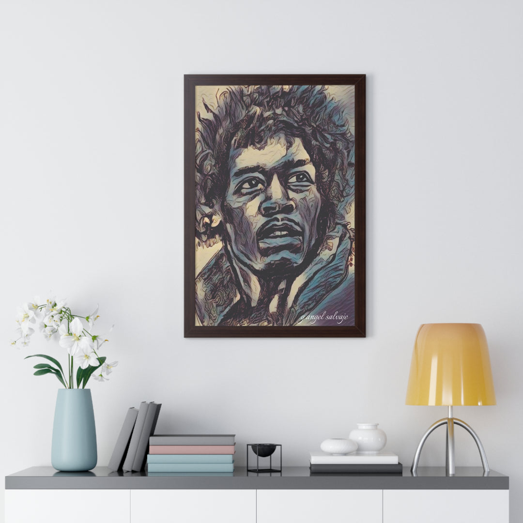 Jimi Hendrix Framed Vertical Poster