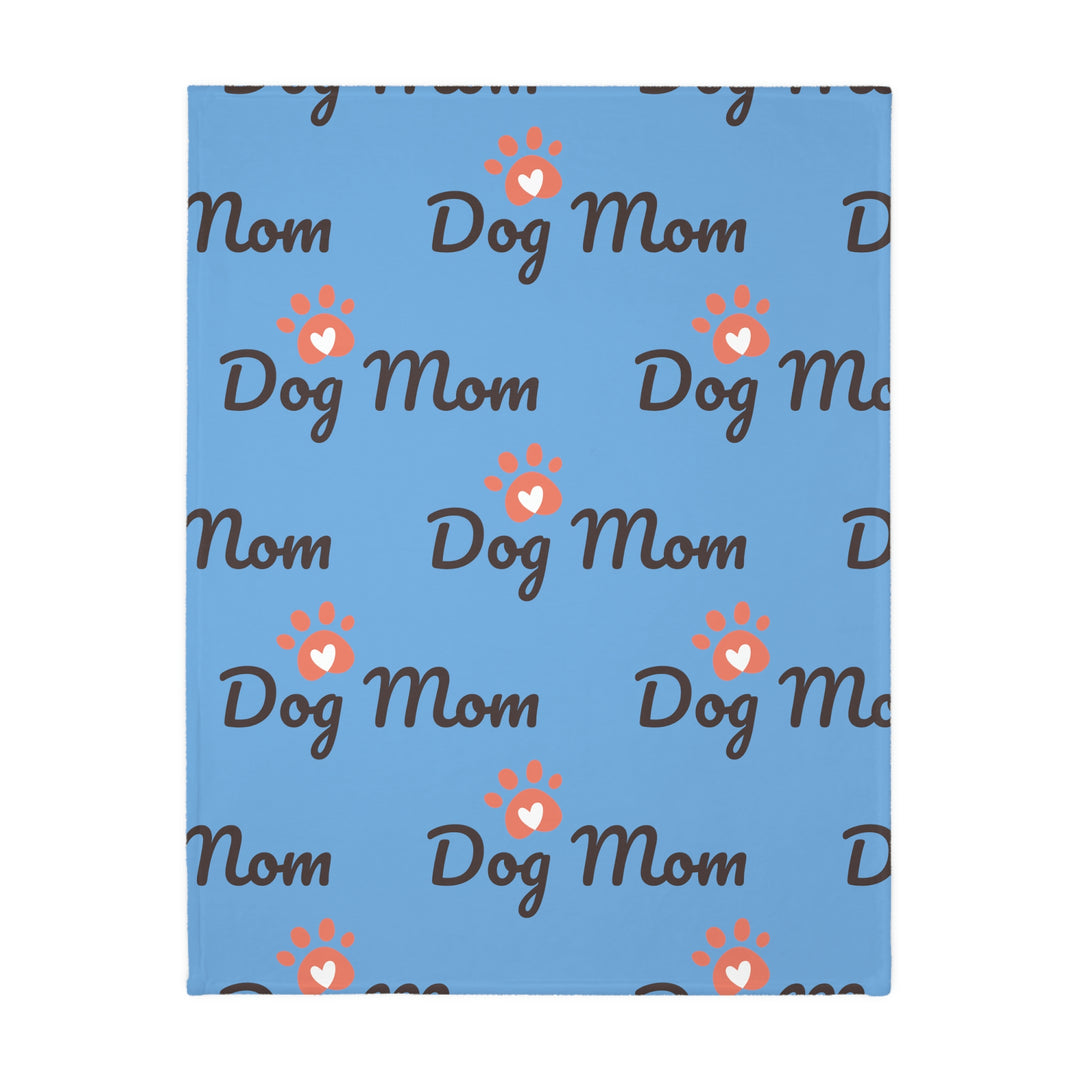 Dog Mom Velveteen Minky Blanket (Two-sided print)