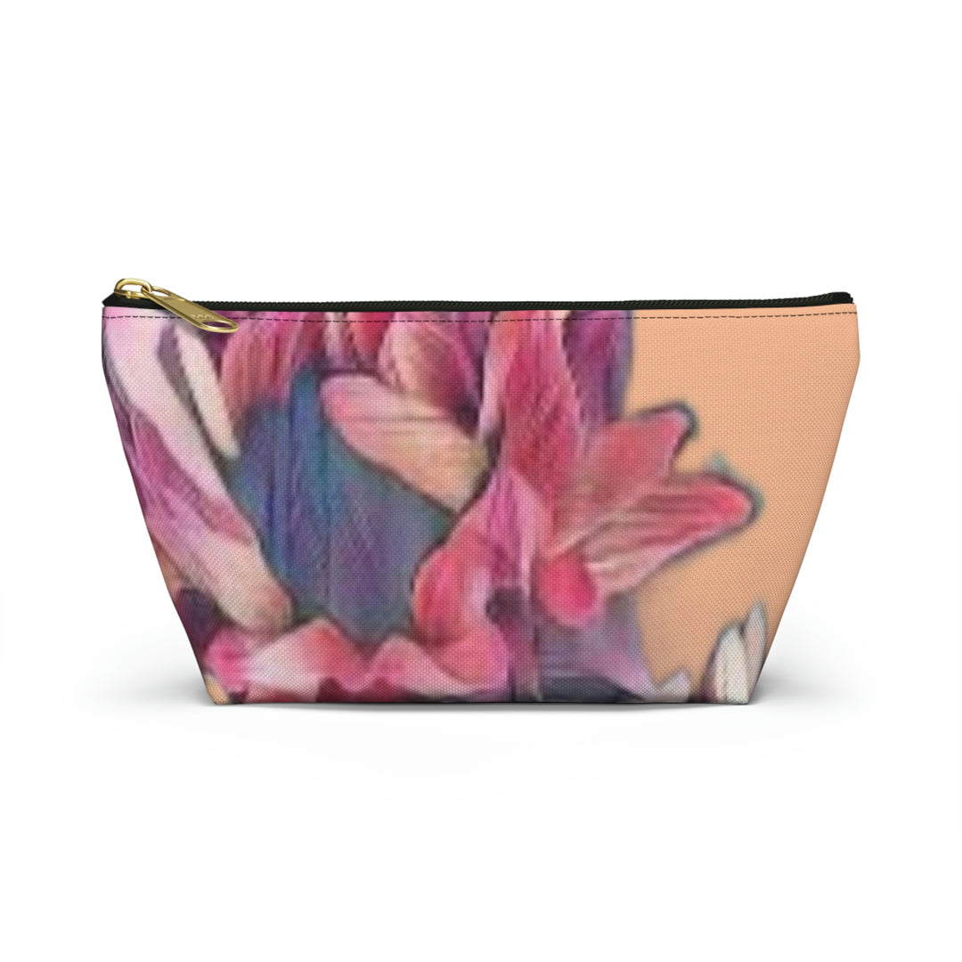 Floral/Coral Background Accessory Pouch w T-bottom