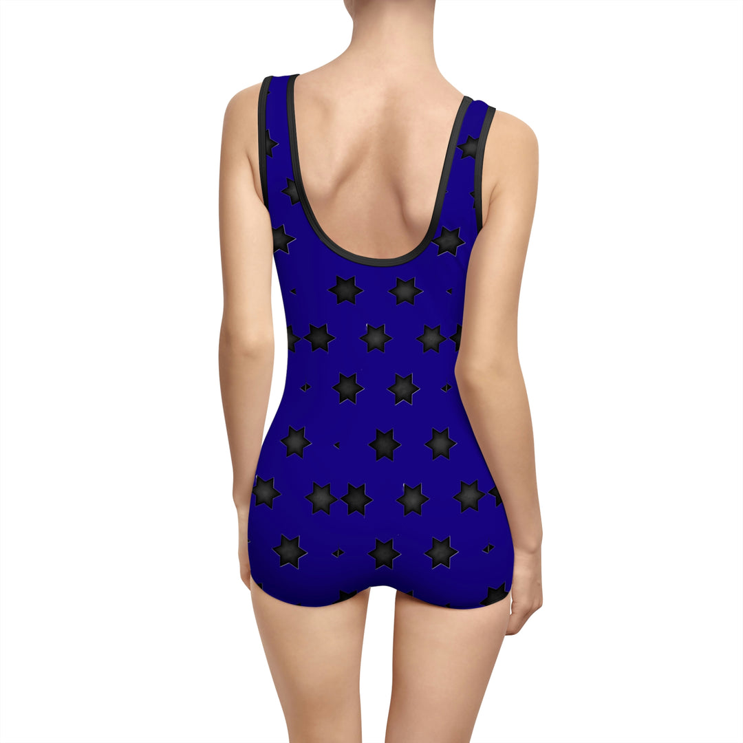 Black stars Women's Vintage Swimsuit (AOP)