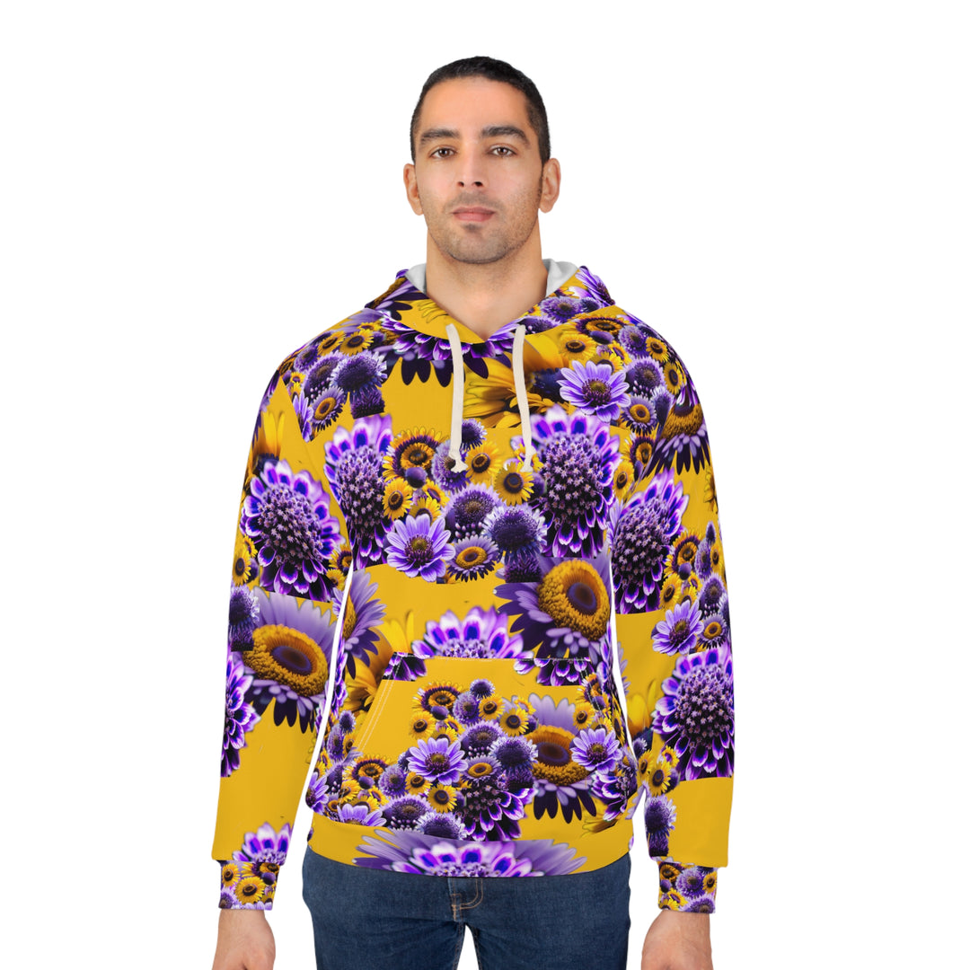 Yellow Floral Unisex Pullover Hoodie (AOP)
