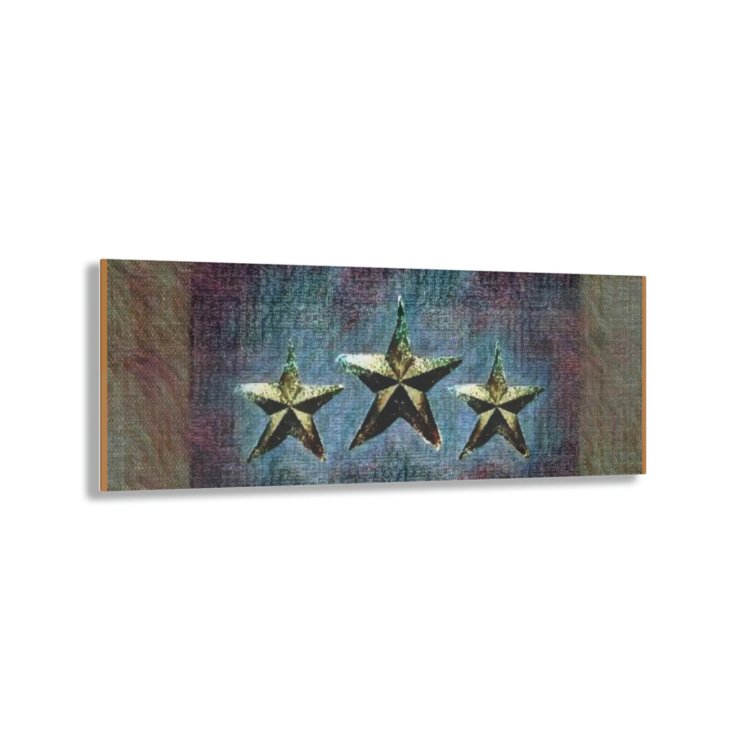 Rustic Triple Star with Plum Acrylic Prints