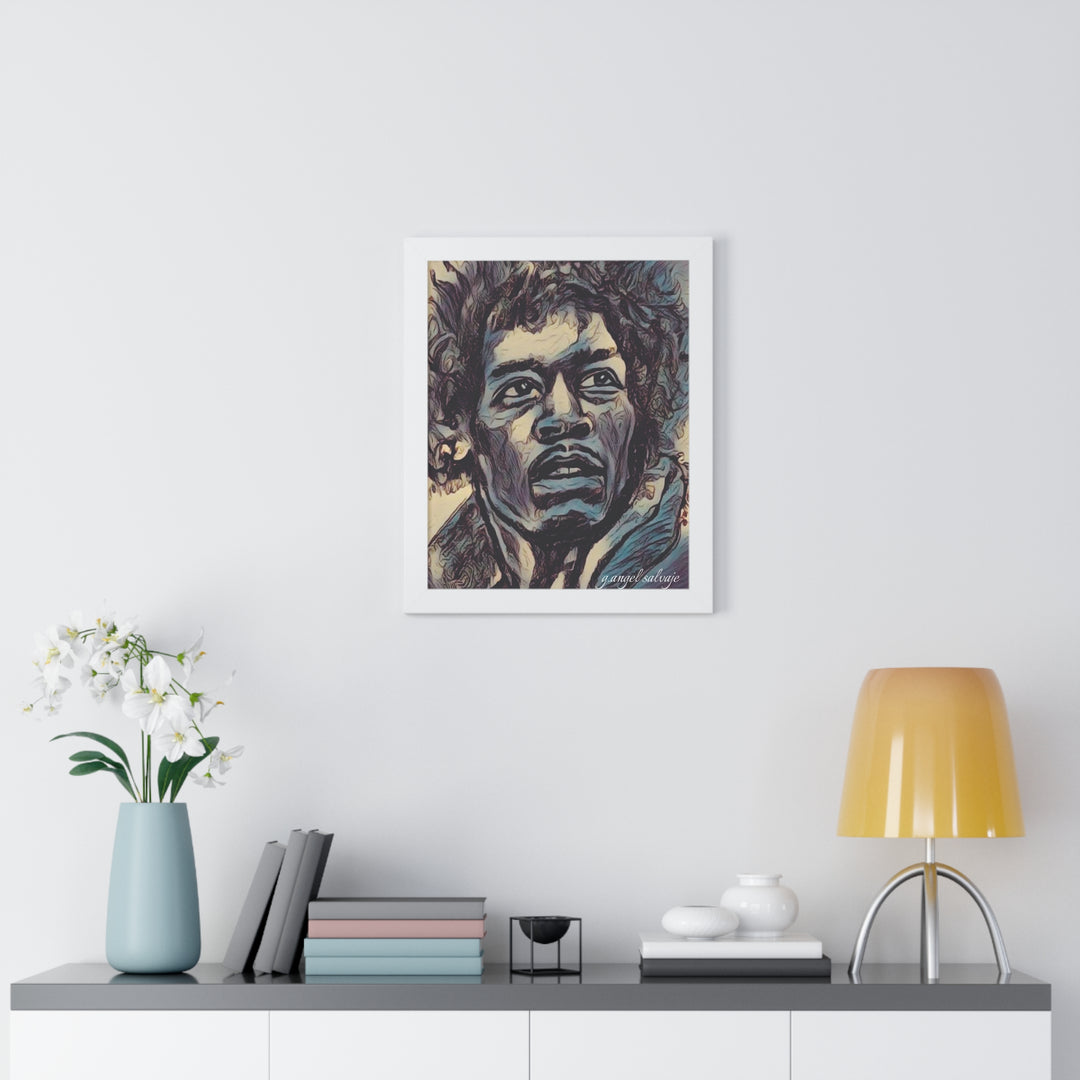Jimi Hendrix Framed Vertical Poster