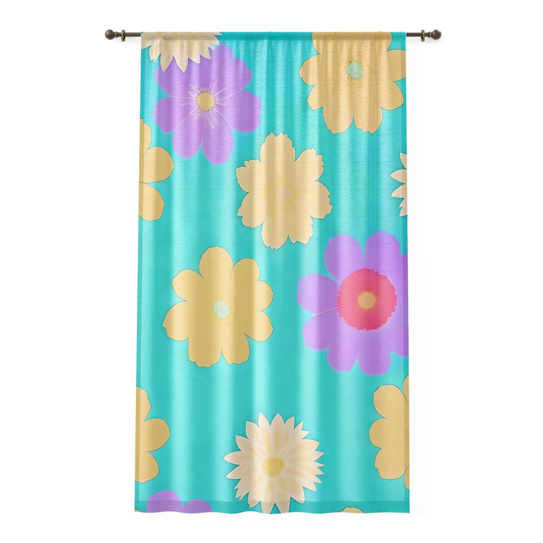 Flower Power style 5 Sheer Window Curtain