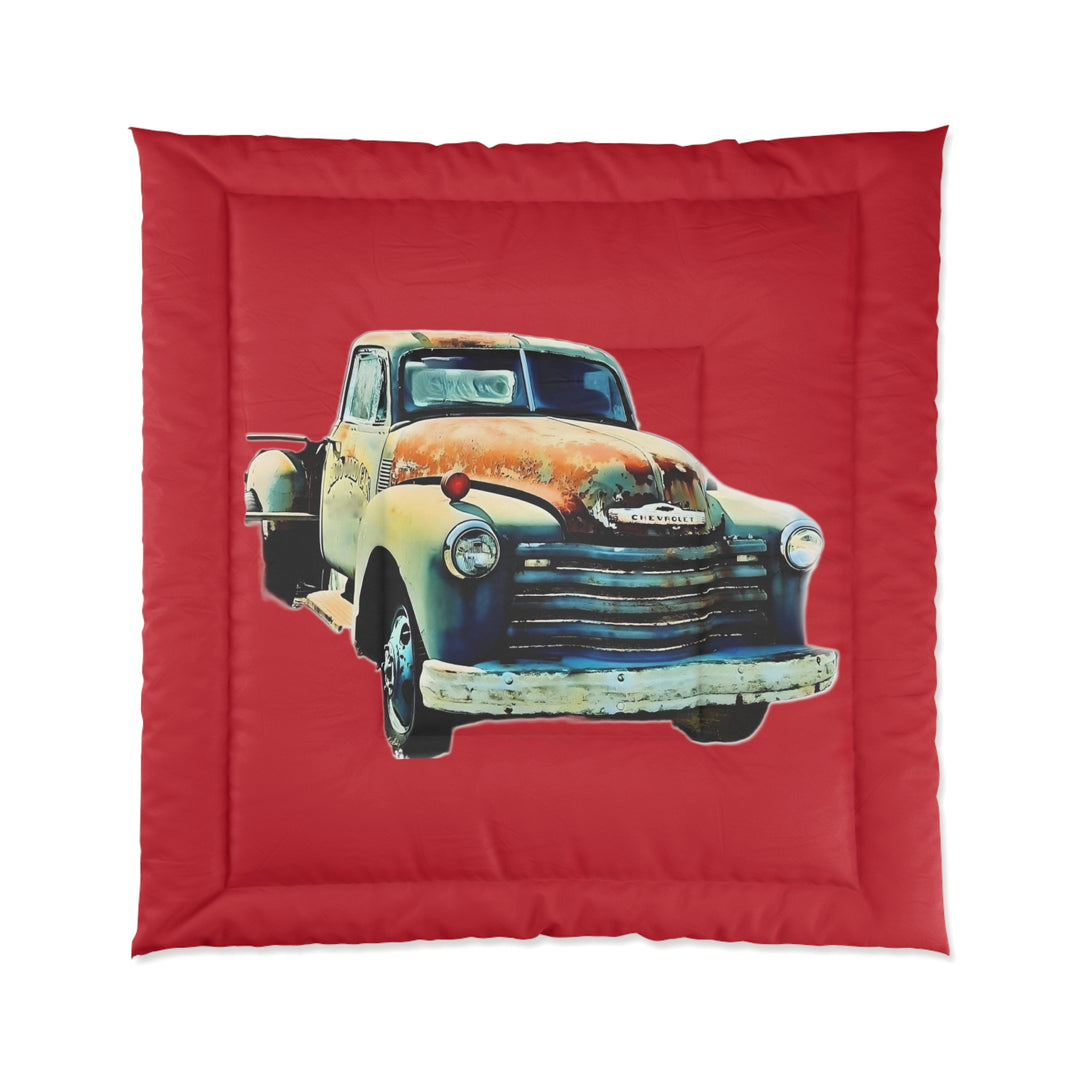 1953 Antique Truck Original Design,  Red Comforter