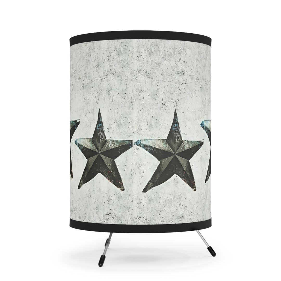 Triple Star on Light Grey Tripod Lamp with High-Res Printed Shade, US\CA plug