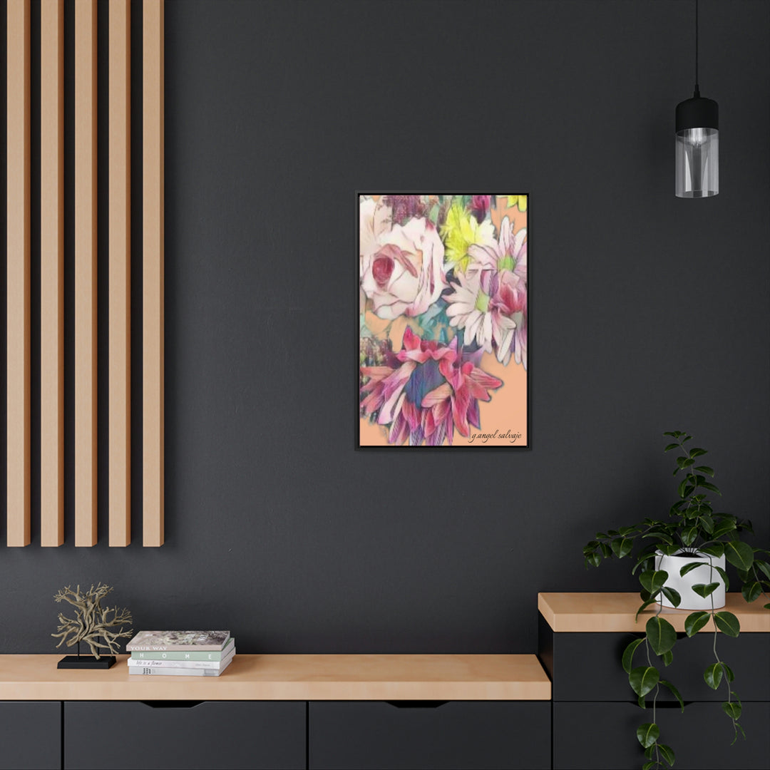 Floral/ coral background Gallery Canvas Wraps, Vertical Frame