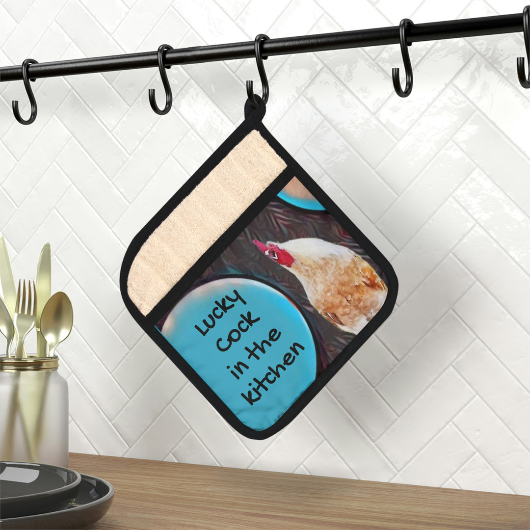 Lucky Cock Pot Holder with Pocket