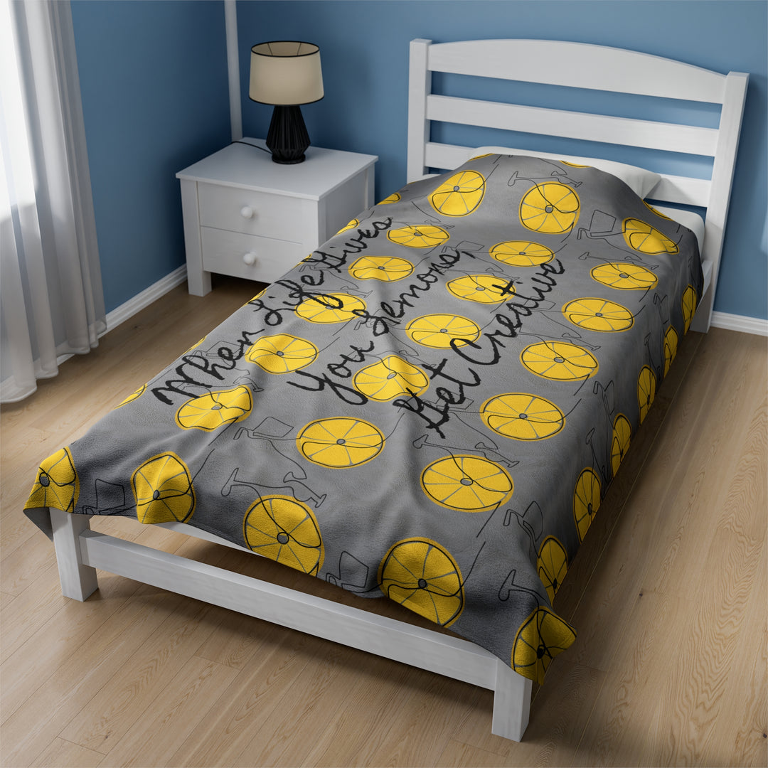 Life gives you lemons Velveteen Plush Blanket